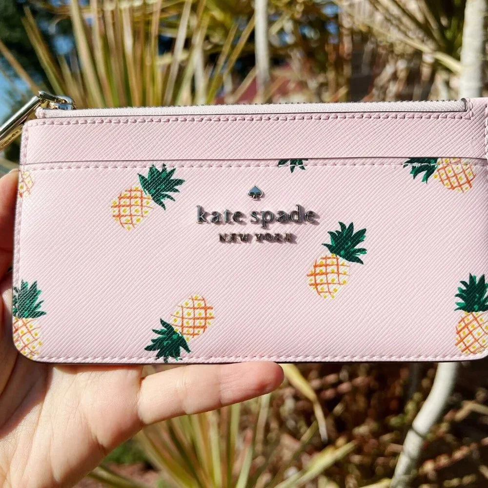 Kate Spade Large Slim Pink Multi Card Holder Wallet Case